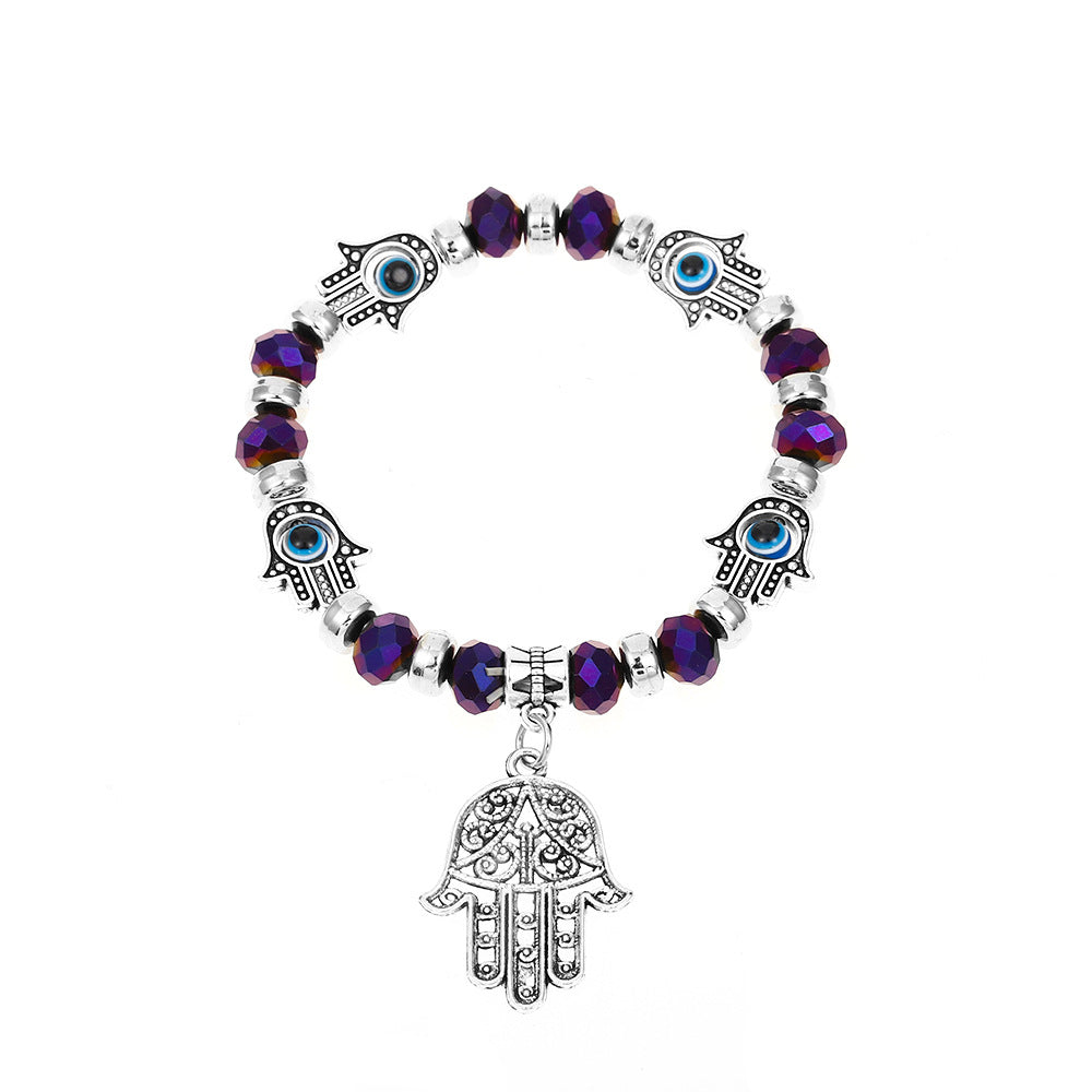 Wholesale Blue Devil Eye Resin Beads Bracelet